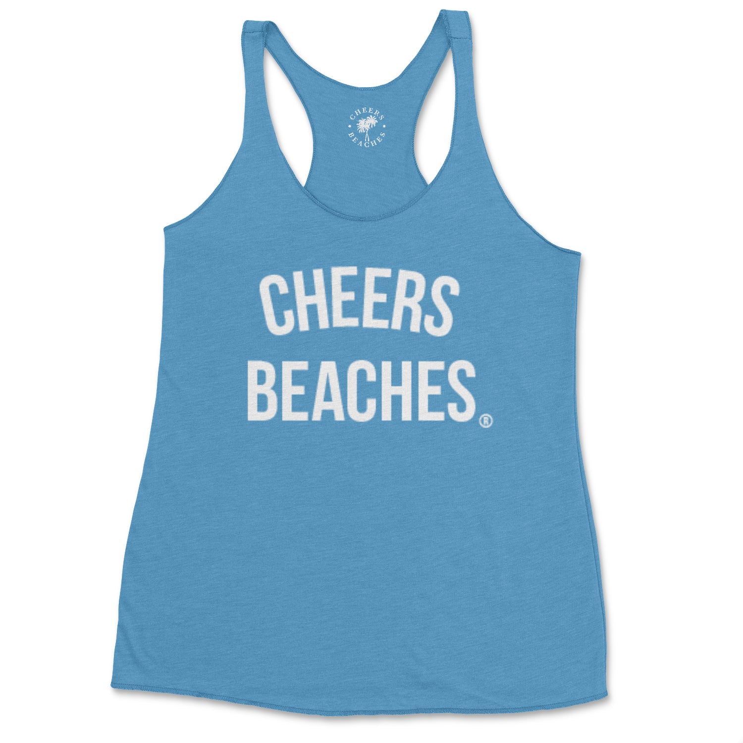 Cheers Beaches Woman's Racerback Tank: Sky Blue - Cheers Beaches