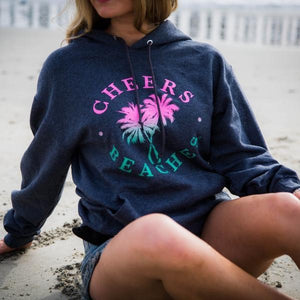 Cheers Beaches Women Small Cheers Beaches Retro Palm & Sunset Sweatshirt