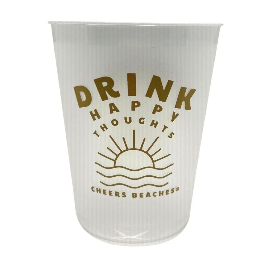 "Drink Happy Thoughts" Frosted Party Cups: Set of 8 - Cheers Beaches