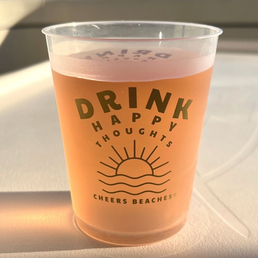 "Drink Happy Thoughts" Frosted Party Cups: Set of 8 - Cheers Beaches
