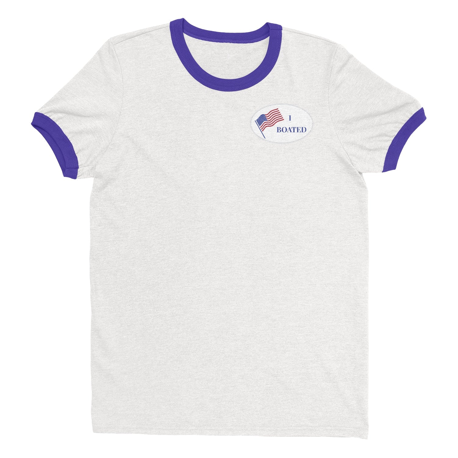 "I Boated" Ringer Tee: Blue - Cheers Beaches