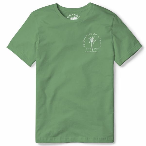 "No Worries No Hurries" Palm Tree: Leaf - Cheers Beaches