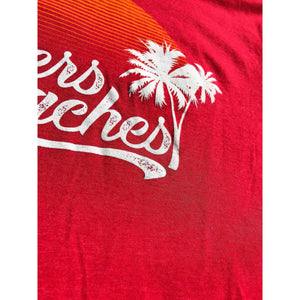Retro Sunset & Palm V Neck - Cheers Beaches