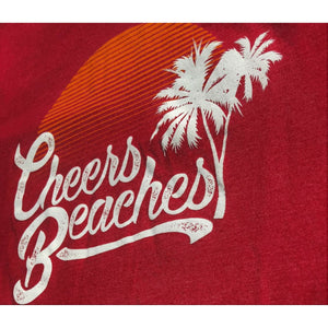 Retro Sunset & Palm V Neck - Cheers Beaches